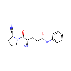 N#C[C@@H]1CCCN1C(=O)[C@@H](N)CCC(=O)Nc1ccccc1 ZINC000040914893