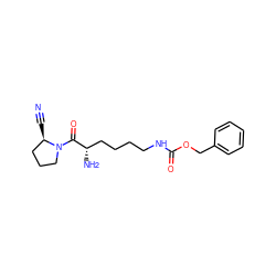 N#C[C@@H]1CCCN1C(=O)[C@@H](N)CCCCNC(=O)OCc1ccccc1 ZINC000040892659