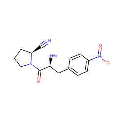 N#C[C@@H]1CCCN1C(=O)[C@@H](N)Cc1ccc([N+](=O)[O-])cc1 ZINC000103242339