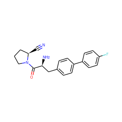 N#C[C@@H]1CCCN1C(=O)[C@@H](N)Cc1ccc(-c2ccc(F)cc2)cc1 ZINC000014947616