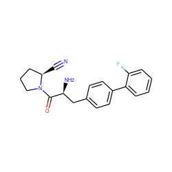 N#C[C@@H]1CCCN1C(=O)[C@@H](N)Cc1ccc(-c2ccccc2F)cc1 ZINC000014947618