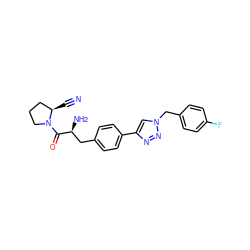 N#C[C@@H]1CCCN1C(=O)[C@@H](N)Cc1ccc(-c2cn(Cc3ccc(F)cc3)nn2)cc1 ZINC000096283313