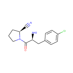 N#C[C@@H]1CCCN1C(=O)[C@@H](N)Cc1ccc(Cl)cc1 ZINC000103242345