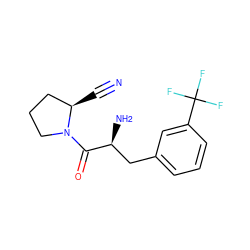 N#C[C@@H]1CCCN1C(=O)[C@@H](N)Cc1cccc(C(F)(F)F)c1 ZINC000103241536