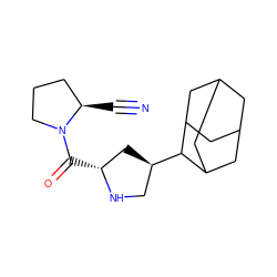 N#C[C@@H]1CCCN1C(=O)[C@@H]1C[C@@H](C2C3CC4CC(C3)CC2C4)CN1 ZINC000028714241