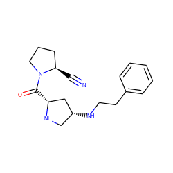 N#C[C@@H]1CCCN1C(=O)[C@@H]1C[C@H](NCCc2ccccc2)CN1 ZINC000028521374