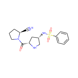 N#C[C@@H]1CCCN1C(=O)[C@@H]1C[C@H](NS(=O)(=O)c2ccccc2)CN1 ZINC000028475469