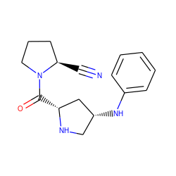 N#C[C@@H]1CCCN1C(=O)[C@@H]1C[C@H](Nc2ccccc2)CN1 ZINC000028522018