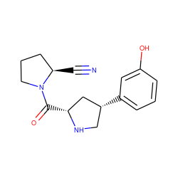 N#C[C@@H]1CCCN1C(=O)[C@@H]1C[C@H](c2cccc(O)c2)CN1 ZINC000028714253