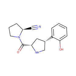 N#C[C@@H]1CCCN1C(=O)[C@@H]1C[C@H](c2ccccc2O)CN1 ZINC000028714252