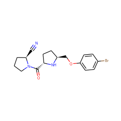 N#C[C@@H]1CCCN1C(=O)[C@@H]1CC[C@@H](COc2ccc(Br)cc2)N1 ZINC000014947536