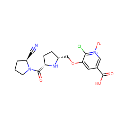 N#C[C@@H]1CCCN1C(=O)[C@@H]1CC[C@H](COc2cc(C(=O)O)c[n+]([O-])c2Cl)N1 ZINC000014947591