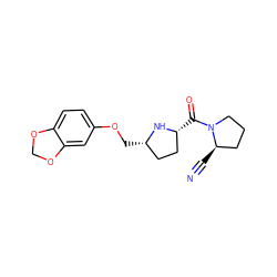 N#C[C@@H]1CCCN1C(=O)[C@@H]1CC[C@H](COc2ccc3c(c2)OCO3)N1 ZINC000014947560