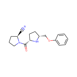 N#C[C@@H]1CCCN1C(=O)[C@@H]1CC[C@H](COc2ccccc2)N1 ZINC000014947532