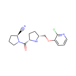 N#C[C@@H]1CCCN1C(=O)[C@@H]1CC[C@H](COc2cccnc2Cl)N1 ZINC000014947558