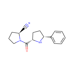 N#C[C@@H]1CCCN1C(=O)[C@@H]1CC[C@H](c2ccccc2)N1 ZINC000014947509