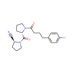 N#C[C@@H]1CCCN1C(=O)[C@@H]1CCCN1C(=O)CCCc1ccc(I)cc1 ZINC000169313157