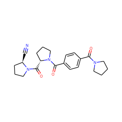 N#C[C@@H]1CCCN1C(=O)[C@@H]1CCCN1C(=O)c1ccc(C(=O)N2CCCC2)cc1 ZINC000013648176