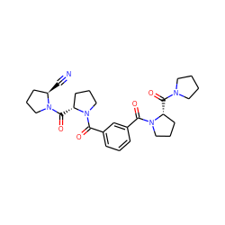 N#C[C@@H]1CCCN1C(=O)[C@@H]1CCCN1C(=O)c1cccc(C(=O)N2CCC[C@H]2C(=O)N2CCCC2)c1 ZINC000013491617