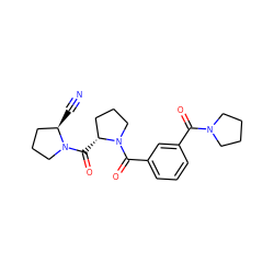 N#C[C@@H]1CCCN1C(=O)[C@@H]1CCCN1C(=O)c1cccc(C(=O)N2CCCC2)c1 ZINC000013648179