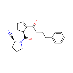 N#C[C@@H]1CCCN1C(=O)[C@H]1CCC=C1C(=O)CCCc1ccccc1 ZINC000013584675