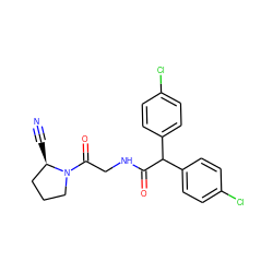 N#C[C@@H]1CCCN1C(=O)CNC(=O)C(c1ccc(Cl)cc1)c1ccc(Cl)cc1 ZINC000084602451