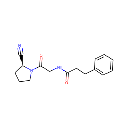 N#C[C@@H]1CCCN1C(=O)CNC(=O)CCc1ccccc1 ZINC000084616006