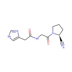 N#C[C@@H]1CCCN1C(=O)CNC(=O)Cc1c[nH]cn1 ZINC000169310699