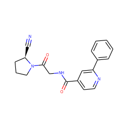 N#C[C@@H]1CCCN1C(=O)CNC(=O)c1ccnc(-c2ccccc2)c1 ZINC000169310690