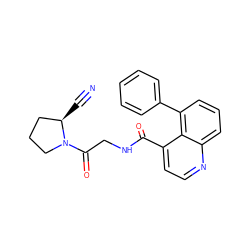 N#C[C@@H]1CCCN1C(=O)CNC(=O)c1ccnc2cccc(-c3ccccc3)c12 ZINC000169312166