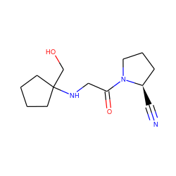 N#C[C@@H]1CCCN1C(=O)CNC1(CO)CCCC1 ZINC000013522843