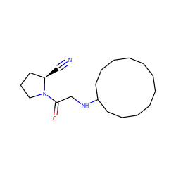 N#C[C@@H]1CCCN1C(=O)CNC1CCCCCCCCCCC1 ZINC000013522860