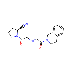 N#C[C@@H]1CCCN1C(=O)CNCC(=O)N1CCc2ccccc2C1 ZINC000013679137