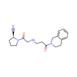 N#C[C@@H]1CCCN1C(=O)CNCCC(=O)N1CCc2ccccc2C1 ZINC000013679139