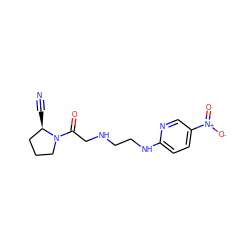 N#C[C@@H]1CCCN1C(=O)CNCCNc1ccc([N+](=O)[O-])cn1 ZINC000013473902