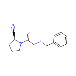 N#C[C@@H]1CCCN1C(=O)CNCc1ccccc1 ZINC000013522925