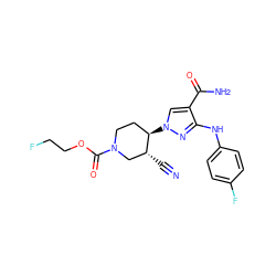 N#C[C@@H]1CN(C(=O)OCCF)CC[C@H]1n1cc(C(N)=O)c(Nc2ccc(F)cc2)n1 ZINC000205020259