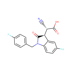 N#C[C@H](C(=O)O)[C@@H]1C(=O)N(Cc2ccc(F)cc2)c2ccc(F)cc21 ZINC000013494129