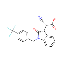 N#C[C@H](C(=O)O)[C@H]1C(=O)N(Cc2ccc(C(F)(F)F)cc2)c2ccccc21 ZINC000013494101