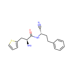 N#C[C@H](CCc1ccccc1)NC(=O)[C@@H](N)Cc1cccs1 ZINC000049033762