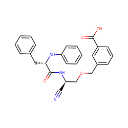 N#C[C@H](COCc1cccc(C(=O)O)c1)NC(=O)[C@H](Cc1ccccc1)Nc1ccccc1 ZINC000013587587