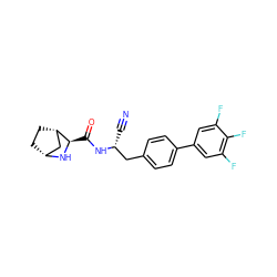 N#C[C@H](Cc1ccc(-c2cc(F)c(F)c(F)c2)cc1)NC(=O)[C@H]1N[C@@H]2CC[C@H]1C2 ZINC000221909595