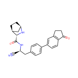 N#C[C@H](Cc1ccc(-c2ccc3c(c2)CCC3=O)cc1)NC(=O)[C@H]1N[C@@H]2CC[C@H]1C2 ZINC000221940161