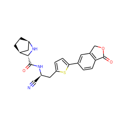 N#C[C@H](Cc1ccc(-c2ccc3c(c2)COC3=O)s1)NC(=O)[C@H]1N[C@@H]2CC[C@H]1C2 ZINC000169708976