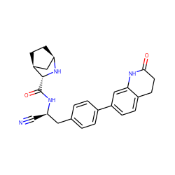 N#C[C@H](Cc1ccc(-c2ccc3c(c2)NC(=O)CC3)cc1)NC(=O)[C@H]1N[C@@H]2CC[C@H]1C2 ZINC000221947908