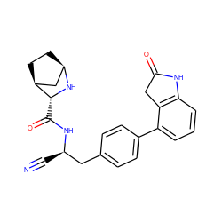 N#C[C@H](Cc1ccc(-c2cccc3c2CC(=O)N3)cc1)NC(=O)[C@H]1N[C@@H]2CC[C@H]1C2 ZINC000221933947