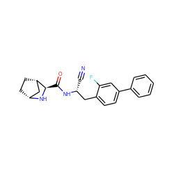 N#C[C@H](Cc1ccc(-c2ccccc2)cc1F)NC(=O)[C@H]1N[C@@H]2CC[C@H]1C2 ZINC000219319523