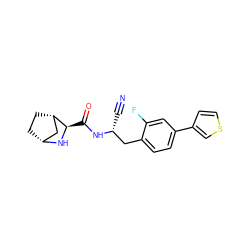 N#C[C@H](Cc1ccc(-c2ccsc2)cc1F)NC(=O)[C@H]1N[C@@H]2CC[C@H]1C2 ZINC000219319081