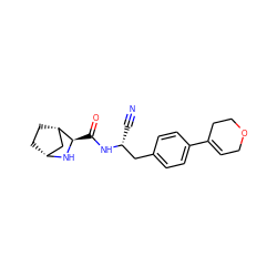 N#C[C@H](Cc1ccc(C2=CCOCC2)cc1)NC(=O)[C@H]1N[C@@H]2CC[C@H]1C2 ZINC000221946532