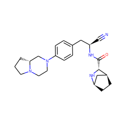 N#C[C@H](Cc1ccc(N2CCN3CCC[C@@H]3C2)cc1)NC(=O)[C@H]1N[C@@H]2CC[C@H]1C2 ZINC000221946220